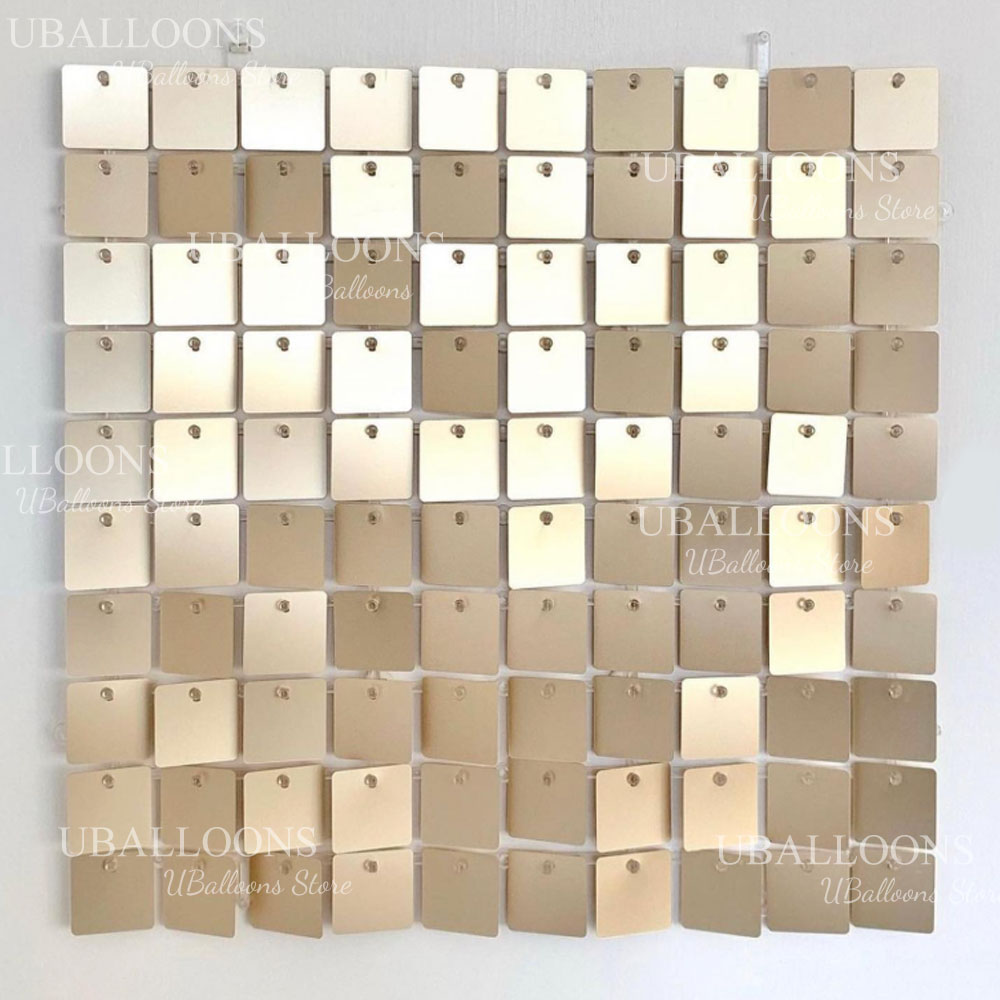 Sequin Fabric Panel - Painéis de Fundo Dourado Fosco Champagne