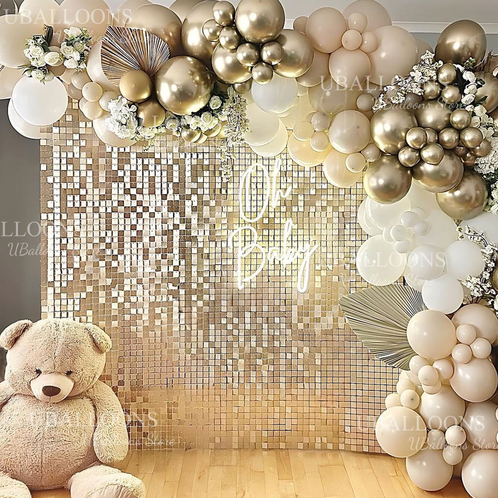 Painéis de Fundo Dourado Fosco - Sequin Fabric Panel avaliação e preço