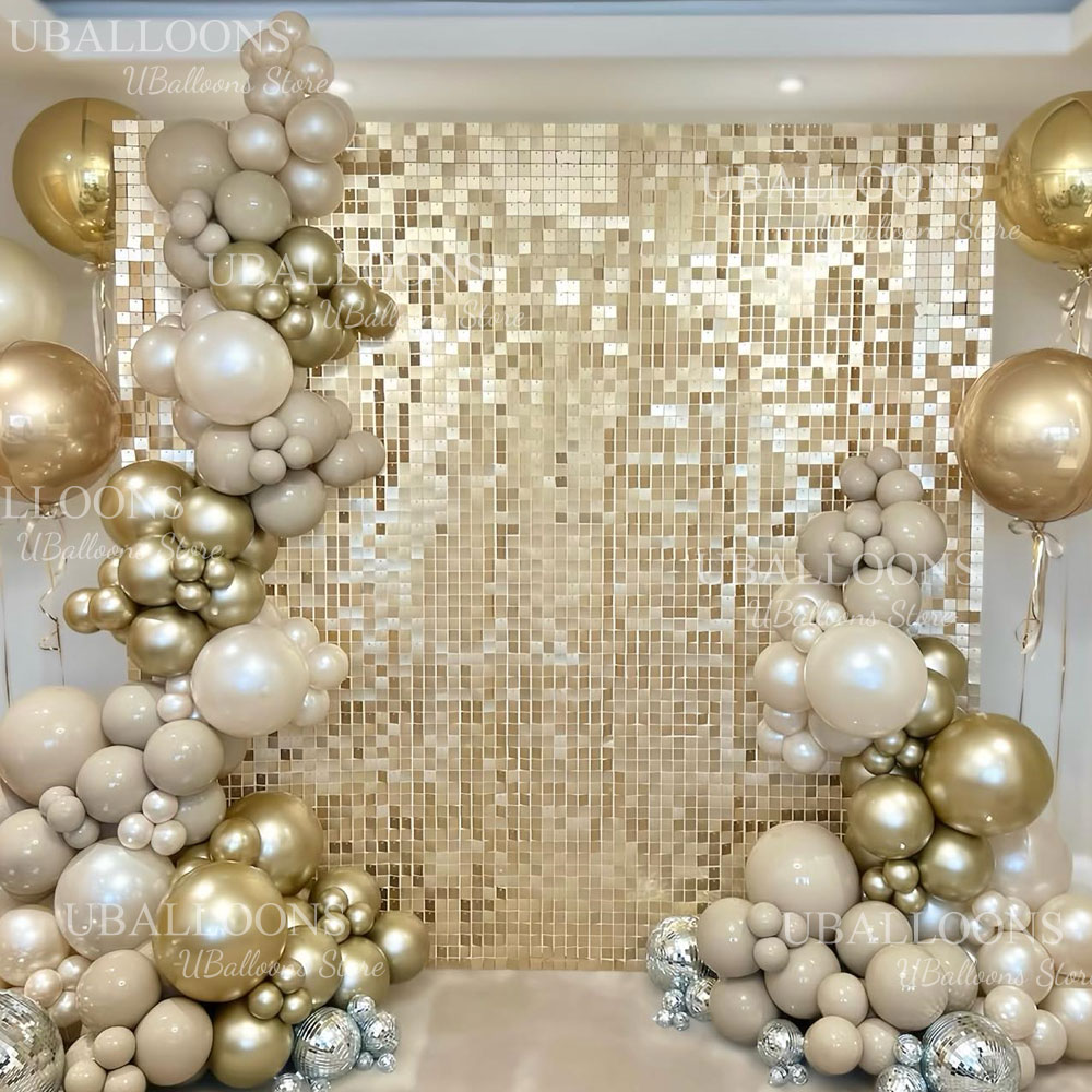 Painéis de Fundo Dourado Fosco - Sequin Fabric Panel avaliação e preço