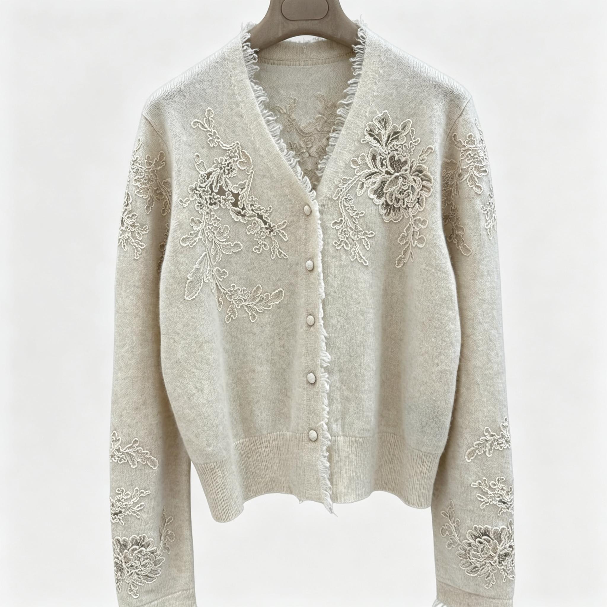 Cardigã Feminino de Tricô com  - Tassel Fringe Trim avaliação e preço